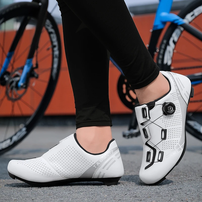 Male Profession Road Cycle Riding Shoes Black White Teenager Outdoor Cycling Sport Sneaker Luxury Style Women Bicycle Shoes