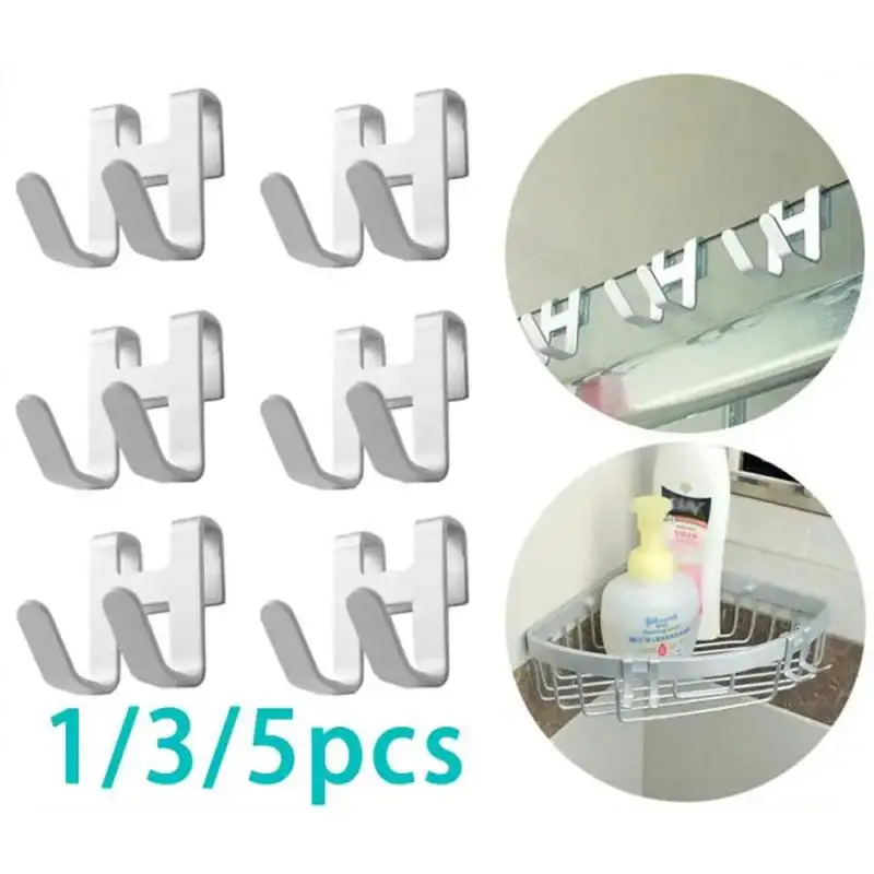 

1/3/5pcs Door Hook Shower Glass Door Hook Free Hole Towel Holder Hanger Rack Bathroom Organizer Home Bathroom Accessories