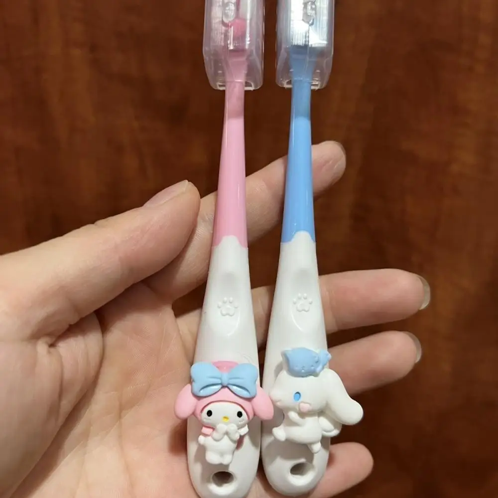 

Детская зубная щетка Sanrio Kuromi Cinnamoroll с мультяшным рисунком Hello Kitty, милая зубная щетка с мягкой щетиной в подарок