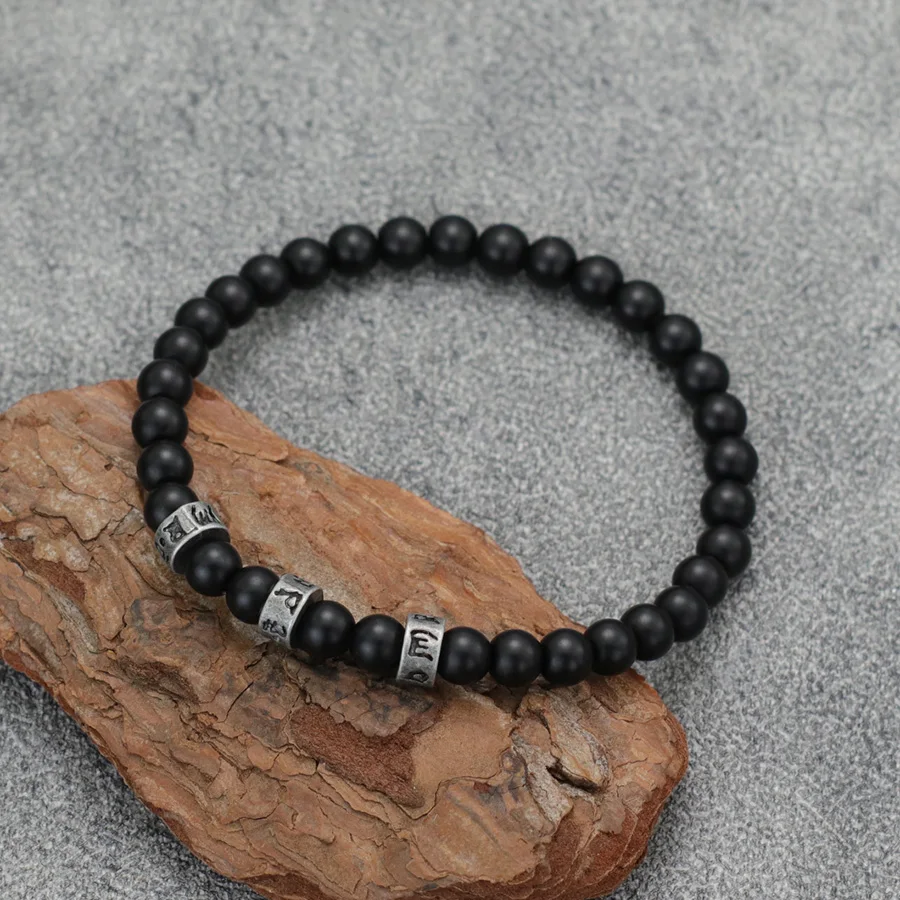 Black Onyx Stone Men Bracelet 6mm Energy Healing Accessory