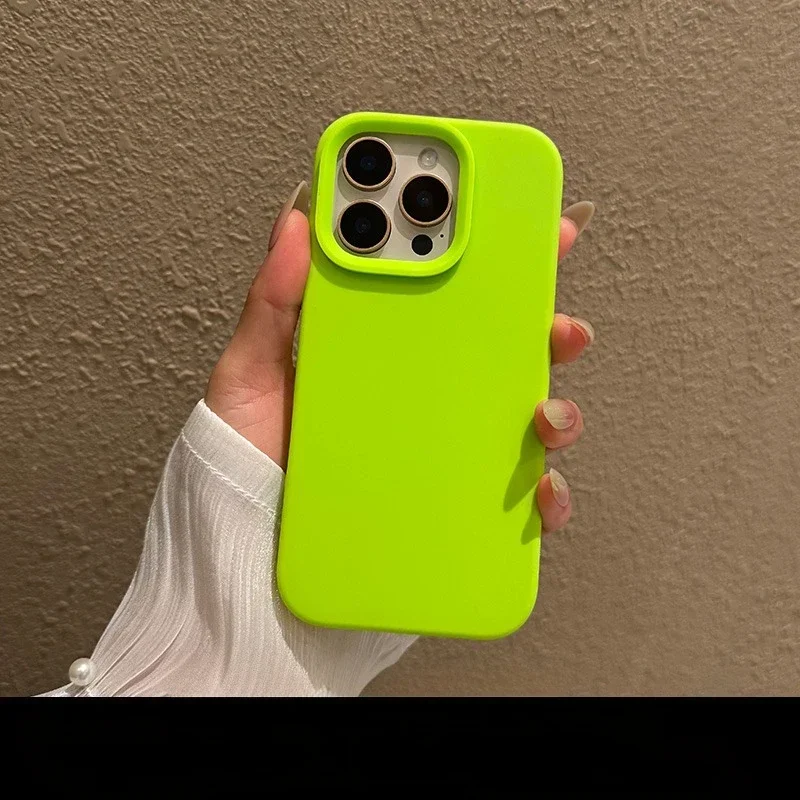 Candy Solid Color Matte Soft Silicone Phone Case with Camera Control Button