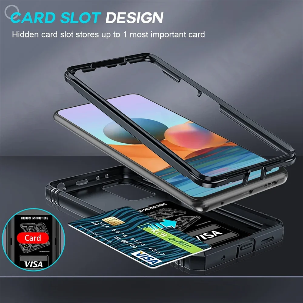 Funda para cámara de lente deslizante para Xiaomi Poco X3/X3 NFC/X3 Pro con  soporte incorporado, resistente a prueba de golpes de cuerpo completo caso