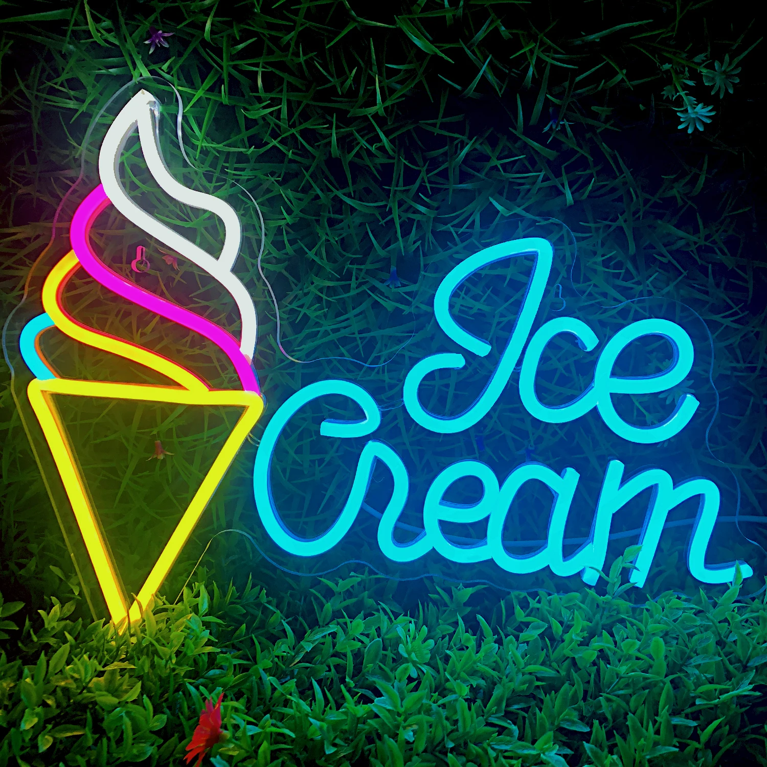 

Ice Cream Bucket Neon Signs Ice Cream Shaped Summer Decorations Popsicle LED Neon Lights for Wall Decor Cone Light Lamp for Home