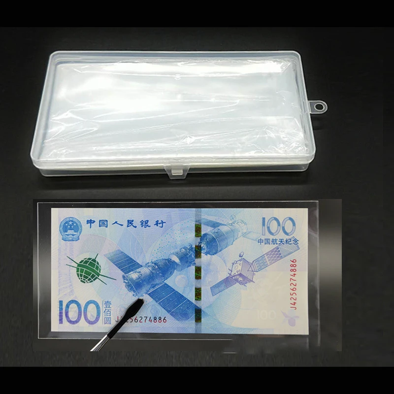100Pcs Transparent Banknotes Holder Coin Album Storage Bag Box Photocard Page Paper Money Cedulas Collection Case coin holder
