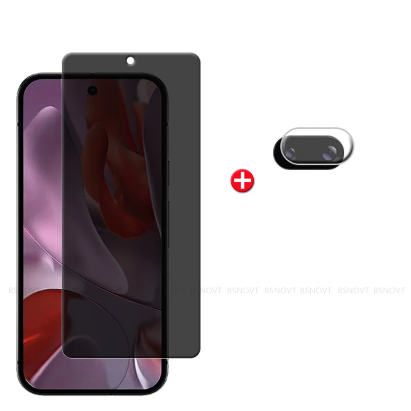 Privacy Protection 6-in-1 Tempered Glass Screen Protector with 9H Anti-Spy Shield
