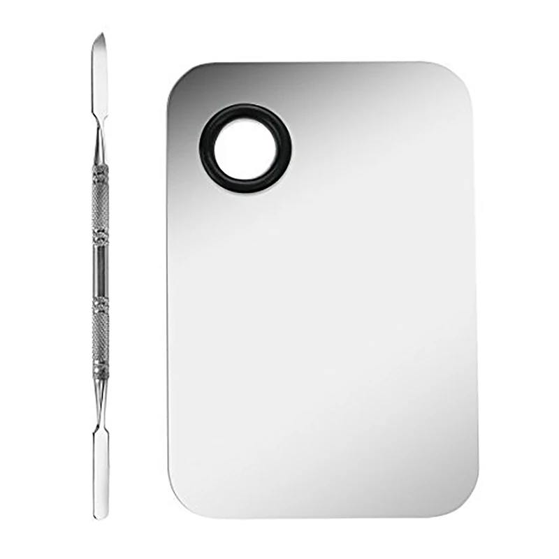 

Professional Makeup Palette Tray Mixed Make Up Stainless Steel Liquid Foundation Palette Watercolor Art Makeup Tools