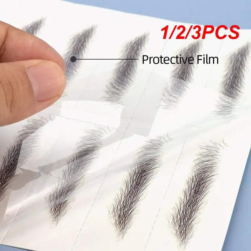 

1/2/3PCS Eyebrow Tattoo Sticker Hair-like Natural Brows Look Makeup Waterproof Long Lasting Easy to Wear Adhesive False Eyebrows