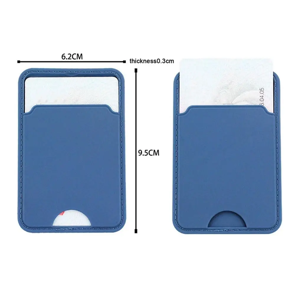 2Pcs Mobile Phone Back Slot Card Holder Wallet Case Silicone Phone Pouch Mobile Back Paste Sticker Bus/ ID Bank Card Paste