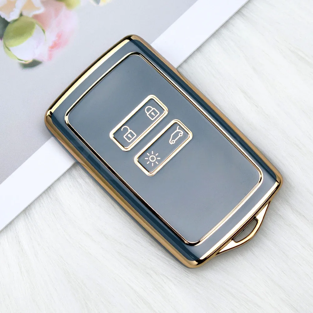 TPU Shell Fob Holder Car Card Key Case Cover for Renault Espace 5 Kadjar Koleos Captur Megane 4 Talisman Arkana Dacia Sandero