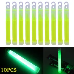 Glow Sticks with Hooks - 6 Inch Fluorescent Lights for Outdoor Activities and Events (Green)
