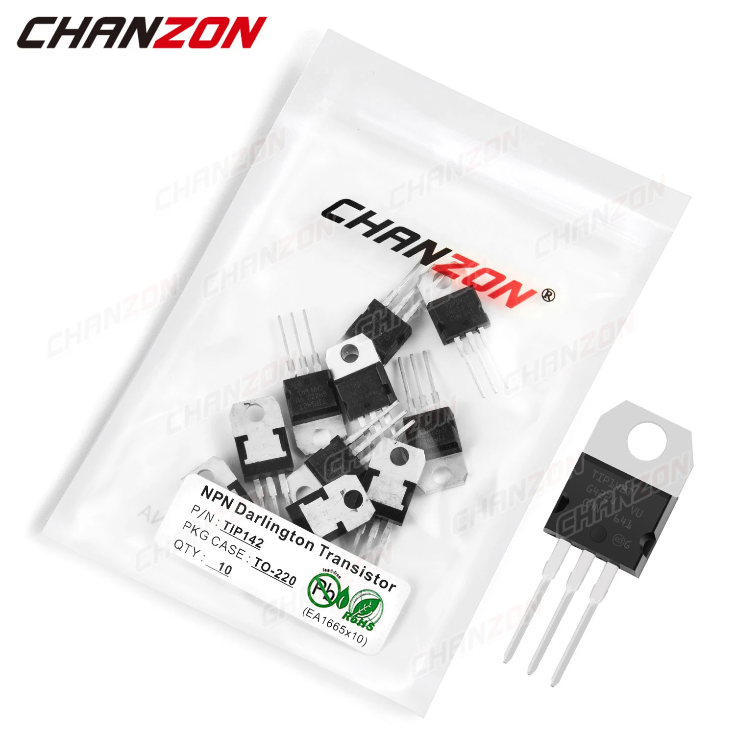 10Pcs TIP142 TO-220 NPN Darlingtone Power Transistor Bipolar Junction BJT Pwerful Tube Tip Fets DIP 10A 100V Integrated Circuits