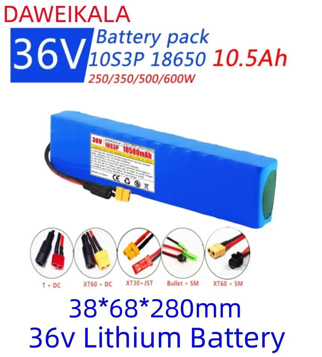 

36V battery 10.5Ah 18650 lithium battery pack 10S3P 10.5Ah 500W same port 42V electric scooter M365 ebike power battery with BMS