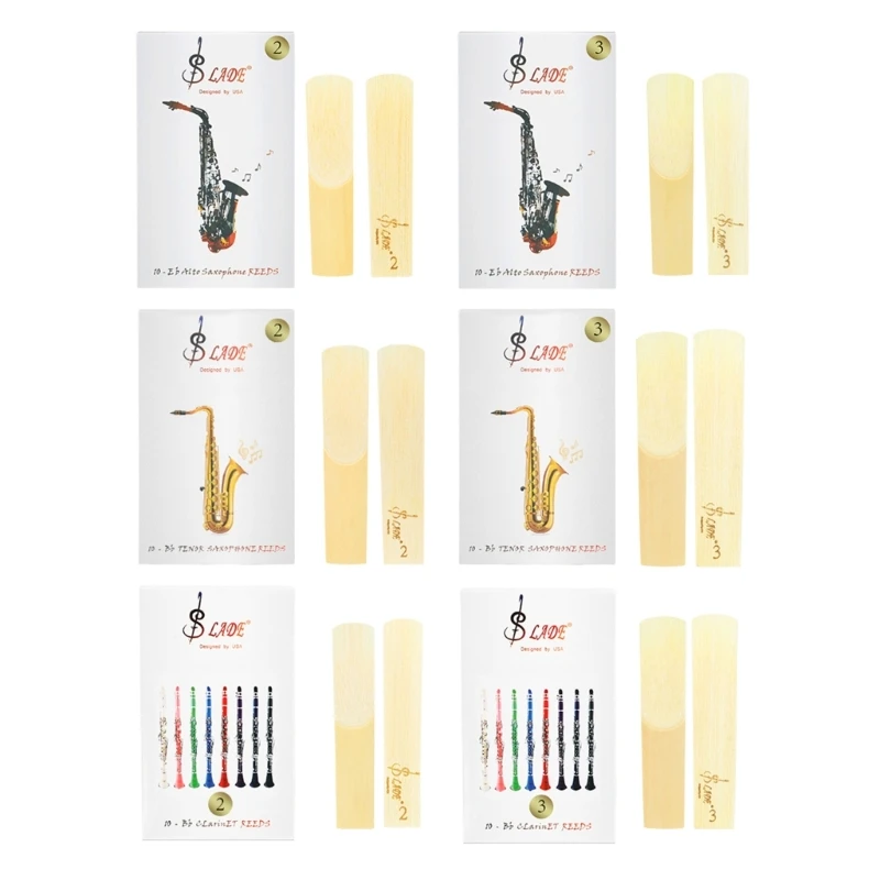 

10pcs Sax Reed Piece Clarinet Reed Wind Instrument Reed for Easy of Play G99D