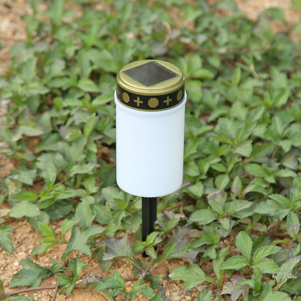 Solar Powered Plastic LED Candle Lamp for Outdoor Decor