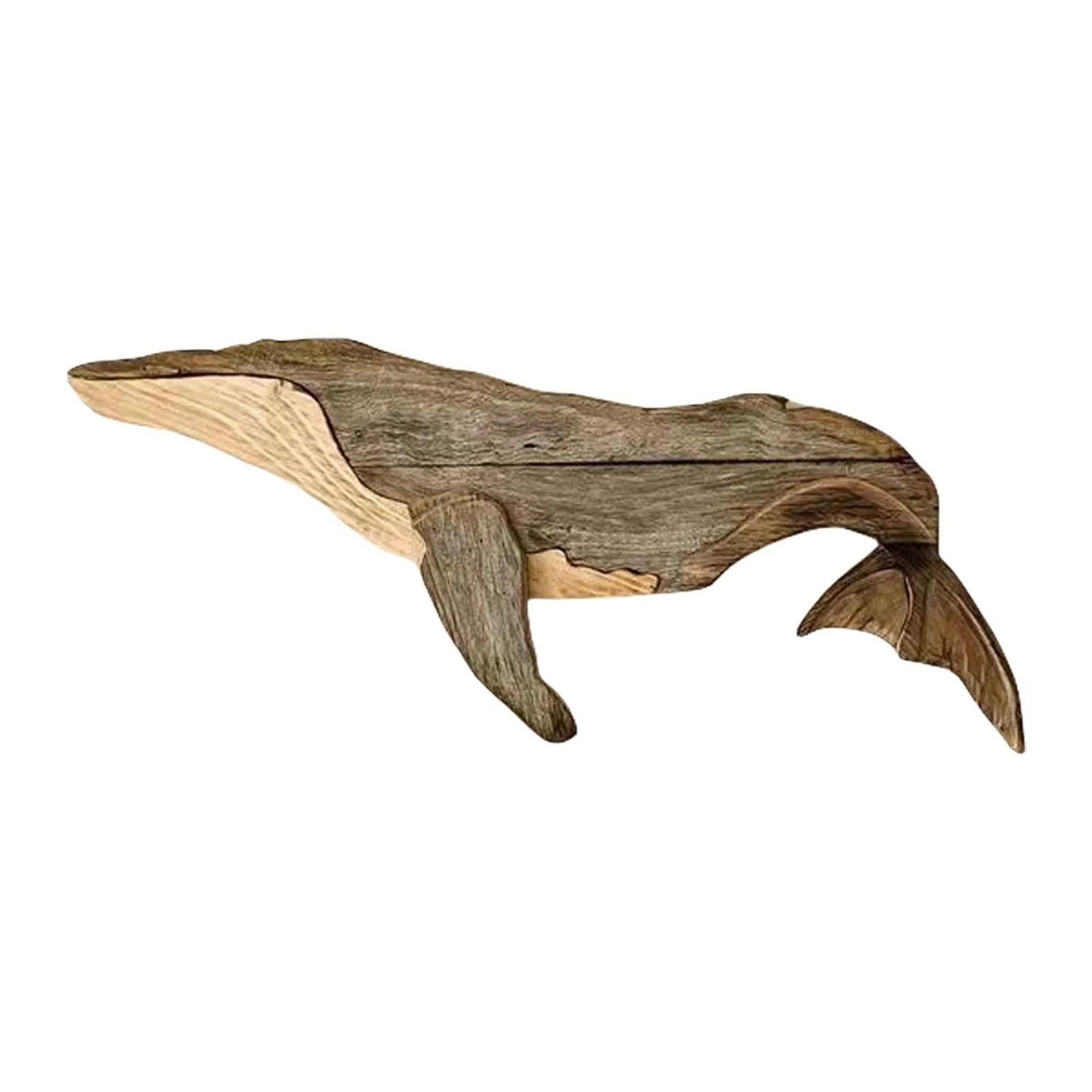 Cheap Wooden Sea Fish Decor Statue Whale Figurine Sculpture Ornament Rustic  Decoration Wall Hanging Decoration For Living Room Bedroom