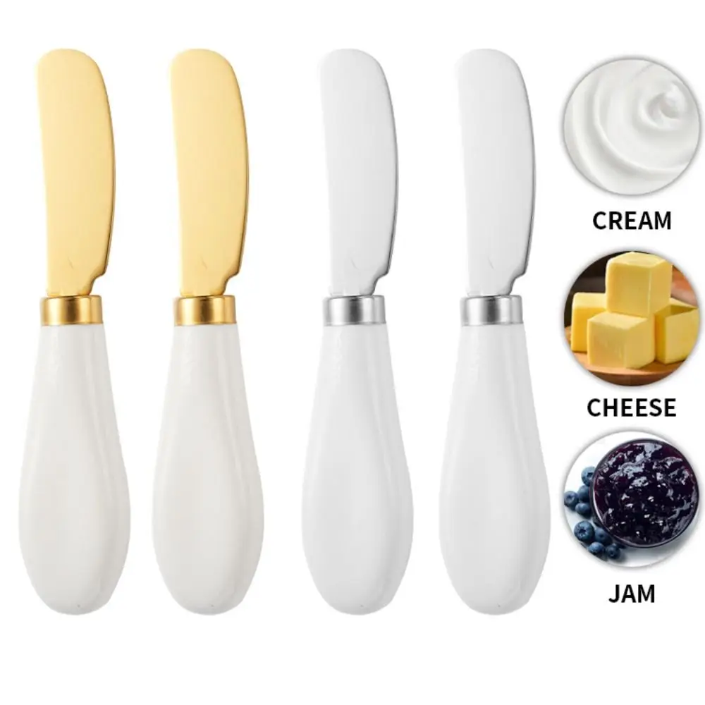 New Stainless Steel Cheese Knife Wipe Cream Bread Jam Dessert Knife Ceramic Handle Butter Canteen cheese knives set