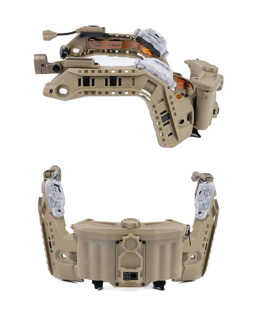 Tactical Modular ARC Rail Helmet Light Set – Battery Box, IR Light, LED Flashlight & Dual Signal Light for FAST Helmets