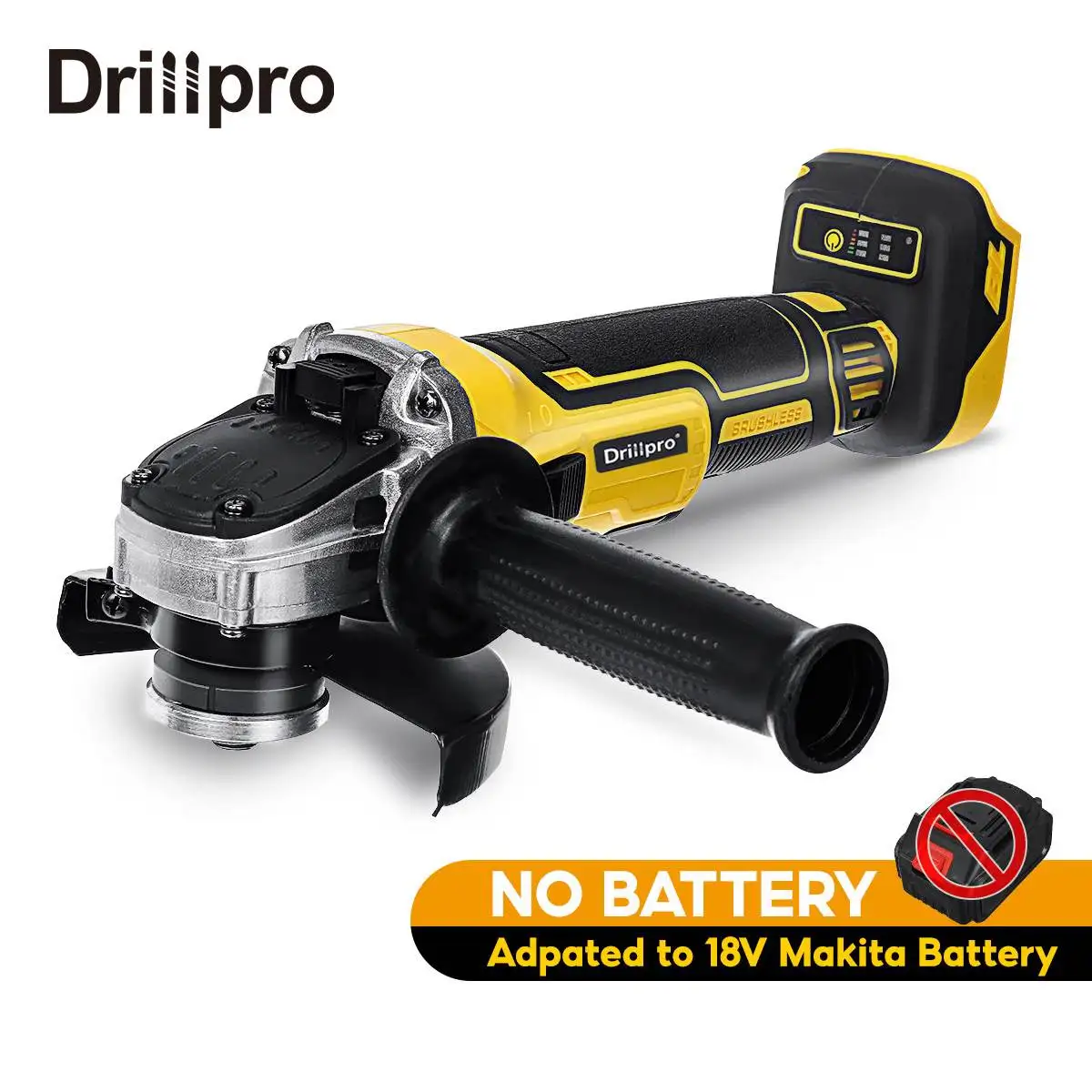 Drillpro 125/100Mm Brushless Cordless Smerigliatrice Angolare A Velocità Variabile Rettificatrice Elettrica Utensile Elettrico Per Batteria Makita 18V