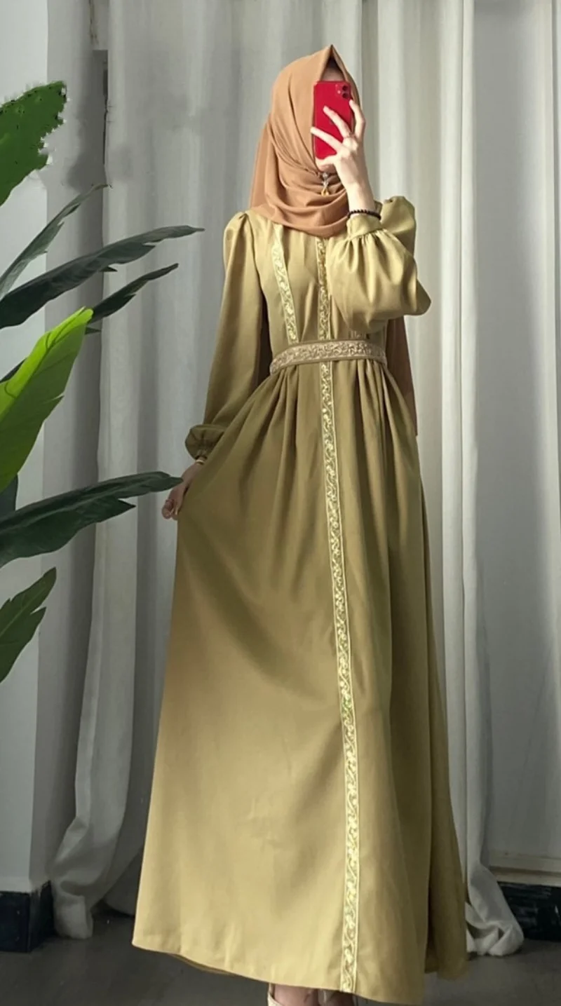 Middle Eastern Arabian New Beautifly Abayas for Women Fashion Long Dress Casual Robes Femme Vestidos Largos Islamic Clothing