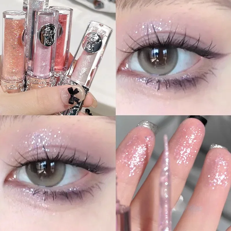 Liquid Eyeshadow Liquid Fine Shimmer High Light delicate everything with influencer woman eye makeup eye shadow