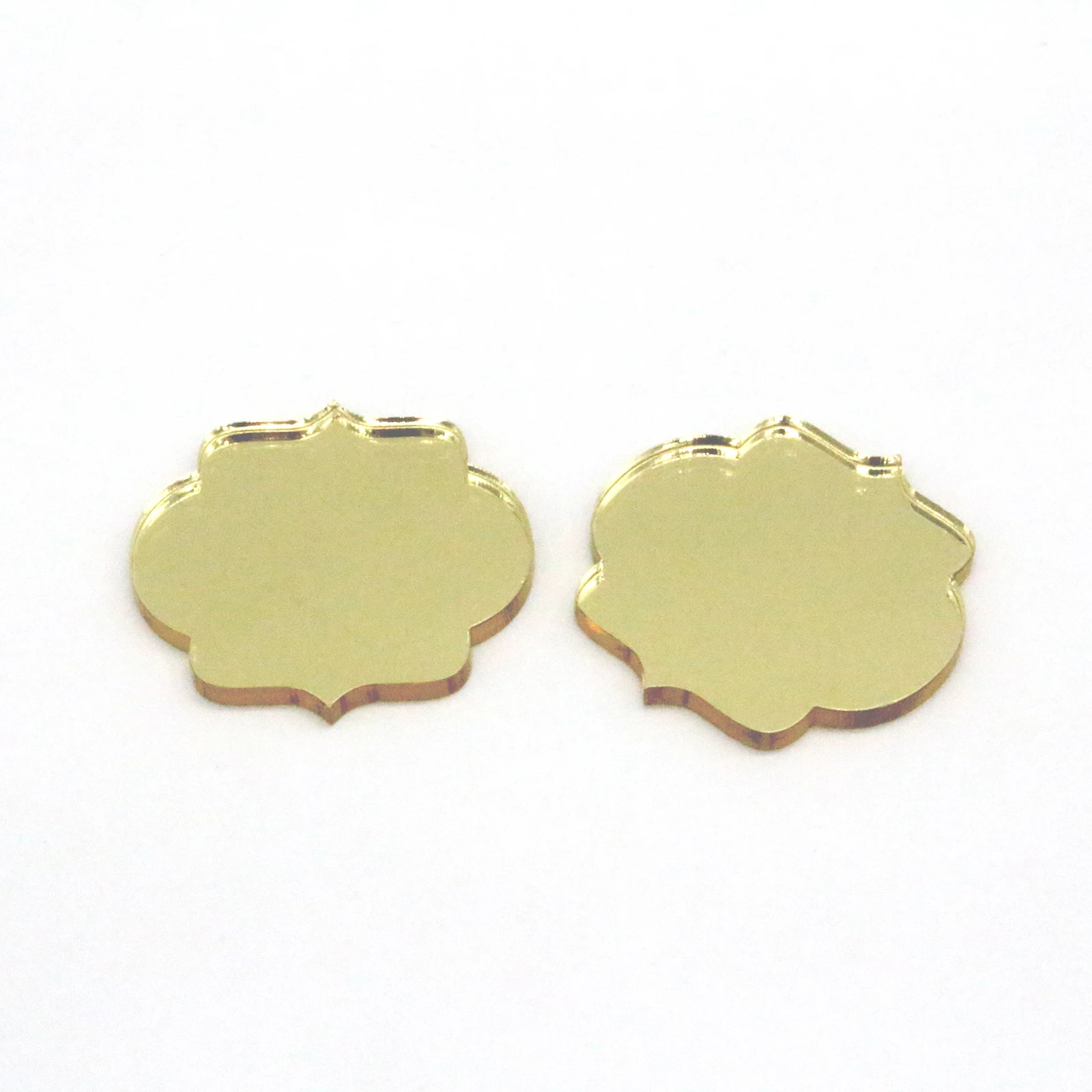 25/50/100 יחידות תג אקרילי מותאם אישית שם חתונה תינוק טף מראה כסף זהב תג מחורט קישוט מתנה