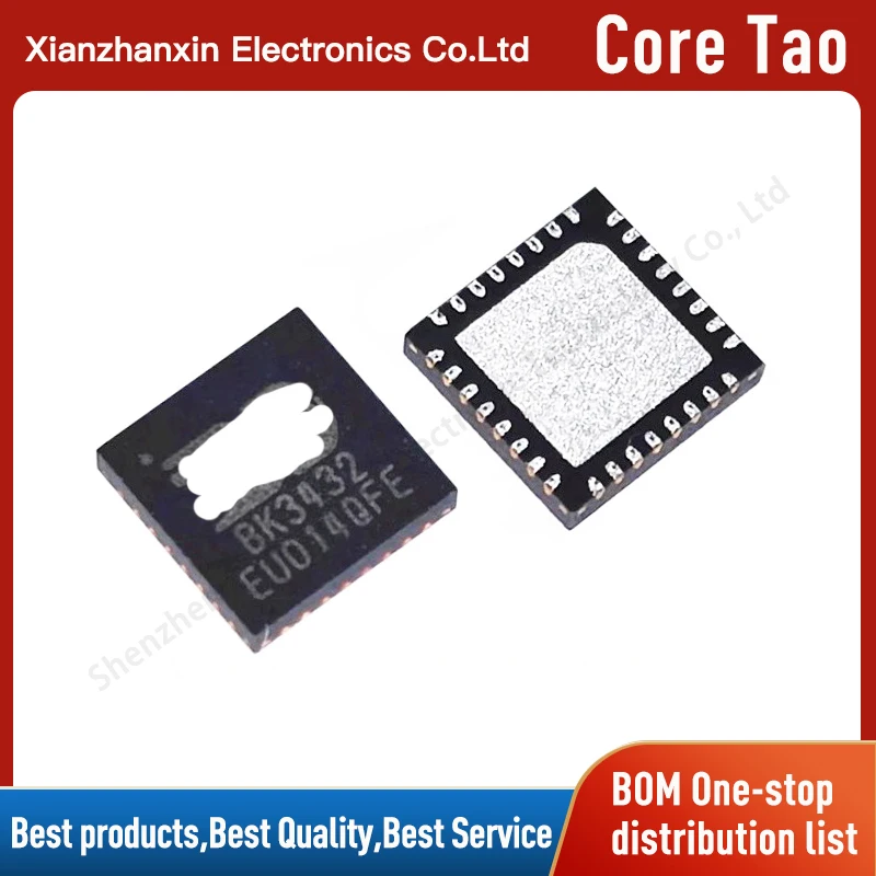 

5pcs/lot BK3432 BK3432QN32E QFN32 Low power three-mode BLE emitting Bluetooth chip in stock