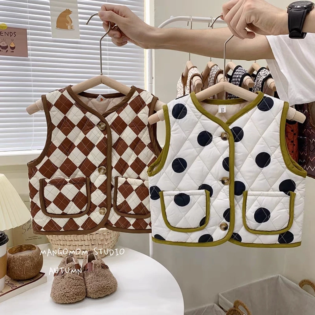Korean Style Fashion Children Waistcoat New Autumn Winter Warm Sleeveless Jacket Kids Vest Girls Clothing children vest