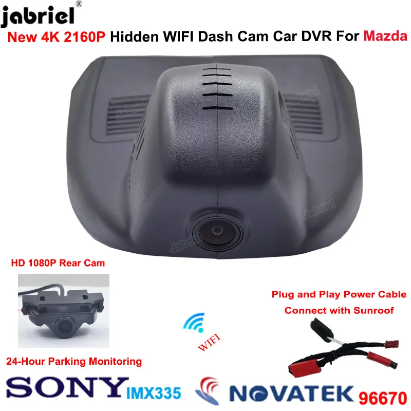 

4K UHD 2160P Wifi Night Vision 24H Car Dvr Dash Cam for Mazda 3 Axela 2017 2018 2019 2020 2021 2022 Video Recorder Car Cameras