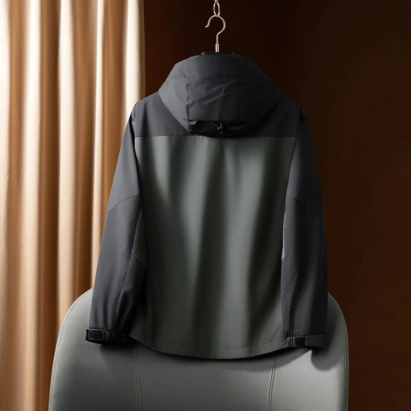 JSBD~Autumn and winter fashion color outdoor windproof waterproof jacket Lightweight warm silk cotton men's hooded jacket