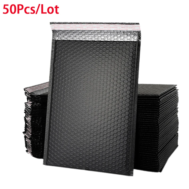 

50pcs Mailer Poly Bubble Padded Mailing Envelopes for Mailer Gift Packaging Self Seal Bag Bubble Padding Black White And Pink