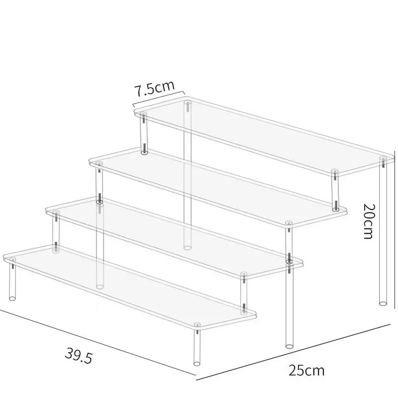 Acrylic Display Stand 2-4 Tier Perfume Organizer Box Multi-layer Doll Display Stand Holder Transparent Perfumes Storage Rack Desktop Organizer