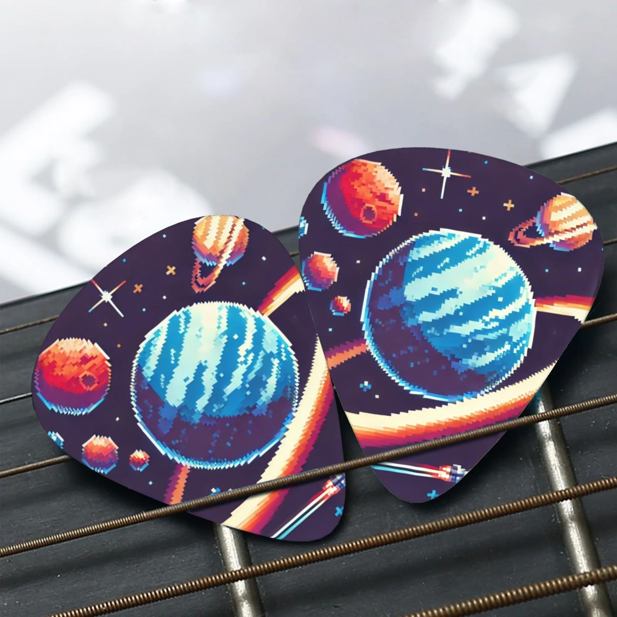 0.71/1.0Mm 12PCS Guitar Picks Premium ABS Material Smooth Finish Dual-Sided Color Printing PP Storage Box