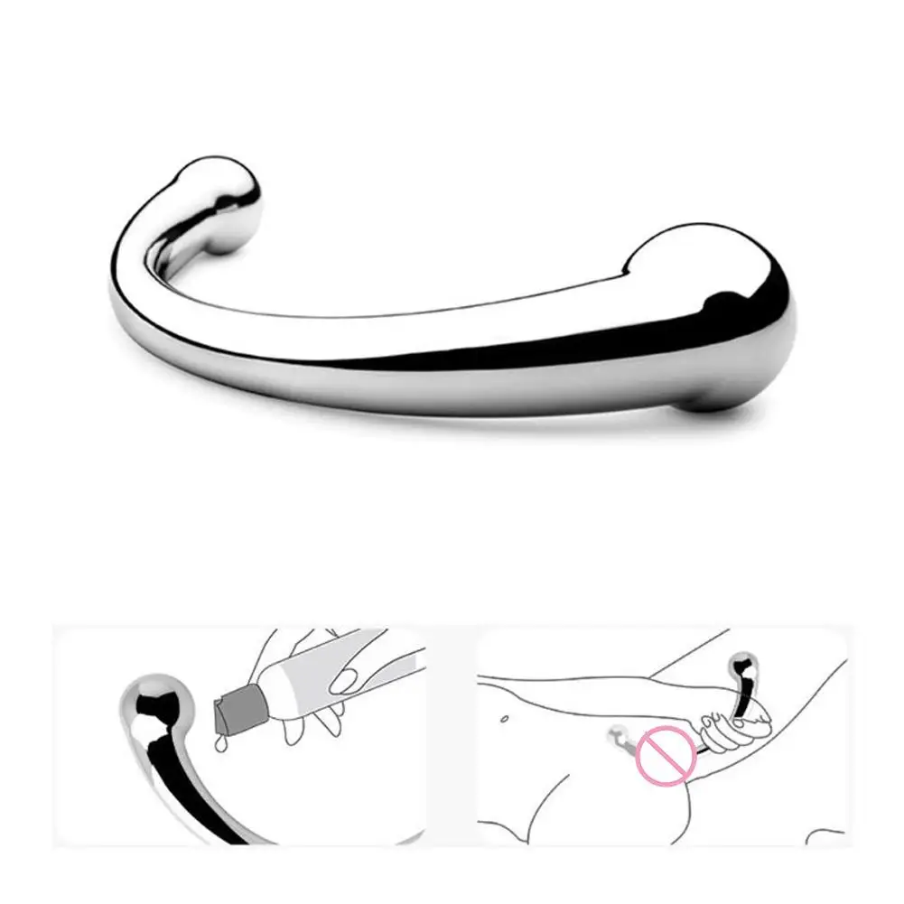 Stainless Steel Anal Sex Toys G spot Wand Butt Massage Stick Metal Penis P-Spot Stimulator Anal Plug Dildo Sex Toys for Women