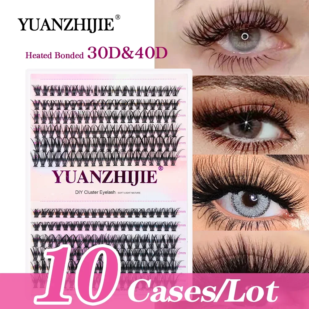

10cases/lot YUANZHIJIE DIY Natural Look false Eyelashes C D Curl Dovetail Cosplay Make up Easy to Operate Premade Lashes Ribbons