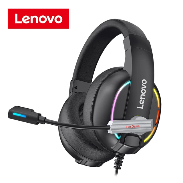 Lenovo Hu75 Gaming Headset Wired Earphones Head-mounted Surround Sound Rgb  Colourful Light Noise Reduction Deep Bass With Mic - Earphones & Headphones  - AliExpress