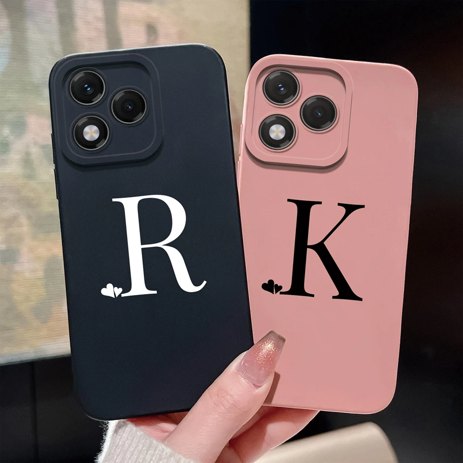 For Honor 5G Case: Shockproof Soft Silicone Slim Bumper Cover, Simplicity 26 Letter Design