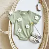 Ins Newborn Baby Girls Summer Rompers Boys Short Sleeved Triangle Jumpsuit Cute Clouds Toddler Bodysuit 0-18 Months 6