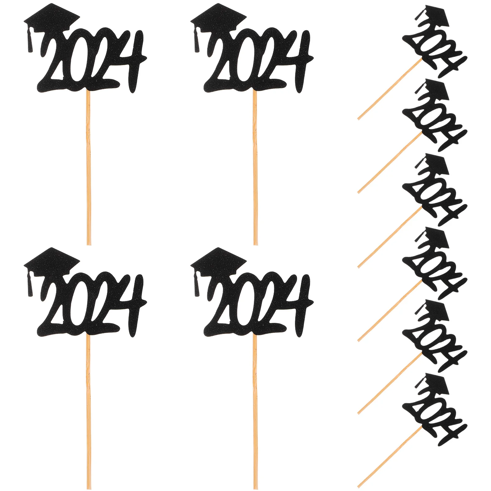 

10pcs Graduation Cupcake Toppers Cake Pick Decoration Paper Cake Topper 2024 Graduation Party Toppers