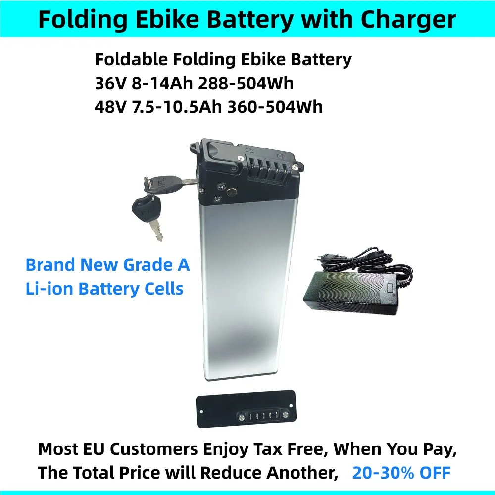 Batteria Bici Pieghevole 36V 8Ah 8.8Ah 10Ah 10.4Ah 11.6Ah 12.8Ah 14Ah Li-Ion Per Kin Bike Eb90 Ejoe Epik Se Lbiza Titanium E-Bike
