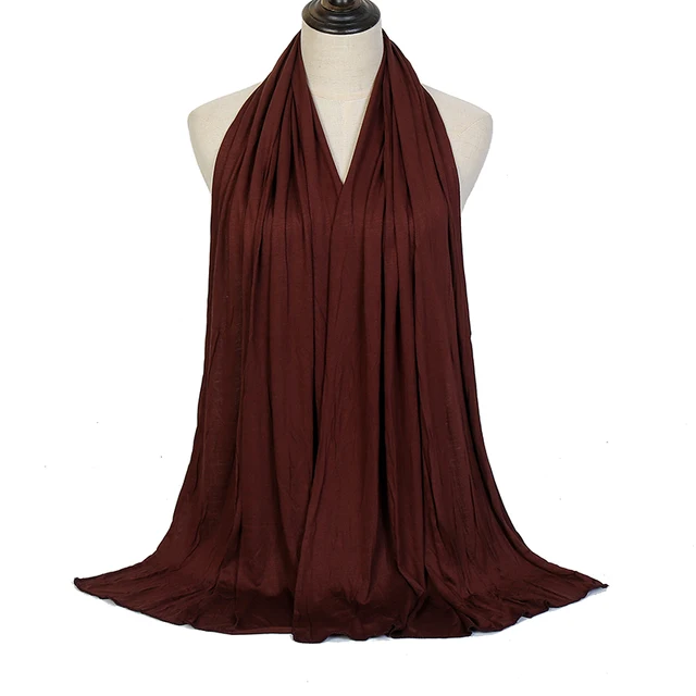 Écharpe Hijab en Jersey de coton Modal de qualité supérieure, châle musulman Long, Turban doux uni, bandeau pour femmes, bandeau africain 170x60cm