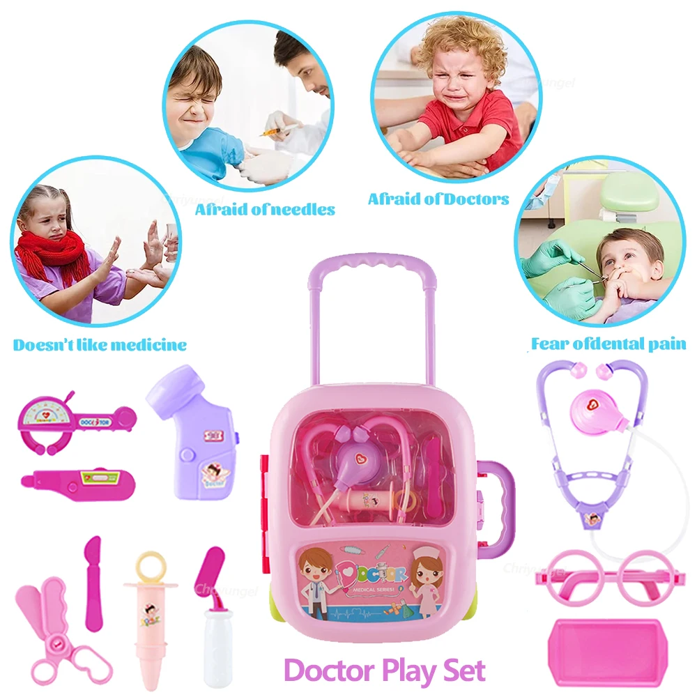 Doctor Play Set Doctor Toys for Kids Pretend Play Medical Tool Toy with Portable Suitcase Educational Toy Gift for Boy Girl 3