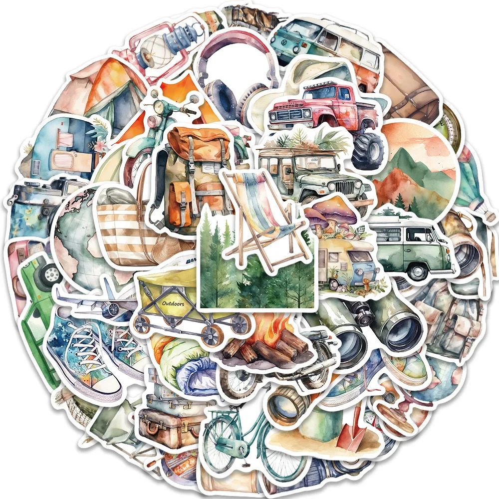 

10/30/50pcs Outdoor Hiking Camping Graffiti Stickers Ins Decals DIY Scrapbooking Travel Luggage Notebook Phone Laptop Sticker
