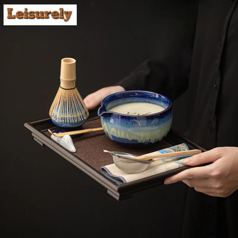 Kiln Change Starry Sky Flowing Galze Tea Set Complete Set Japanese Matcha Whisk Set Kit Home Tea-making Tools Kitchen Supplies