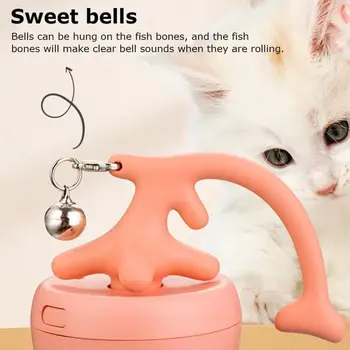 Pet toy fish bone spinning ball for cats to relieve boredom, automatic electric cat teasing toy ball, pet supplies 4