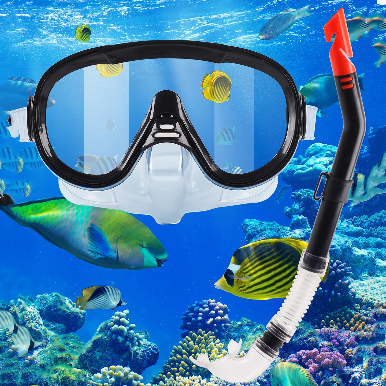 Wide-View Snorkeling Set for Adults - Ideal for Scuba Diving, Swimming, and Travel