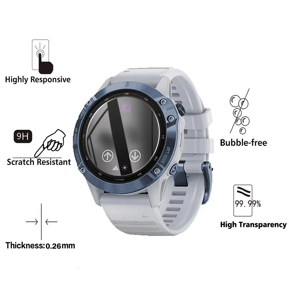 Premium Tempered Glass Screen Protector Film for Smartwatches - 3 Pack