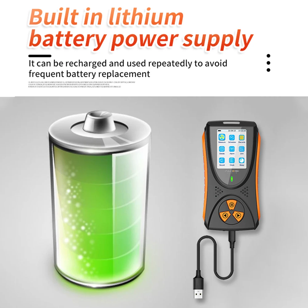 Nuclear Wastewater Geiger counter Nuclear Radiation Detector X-ray Beta Gamma Detector Geiger Counter Dosimeter Lithium battery