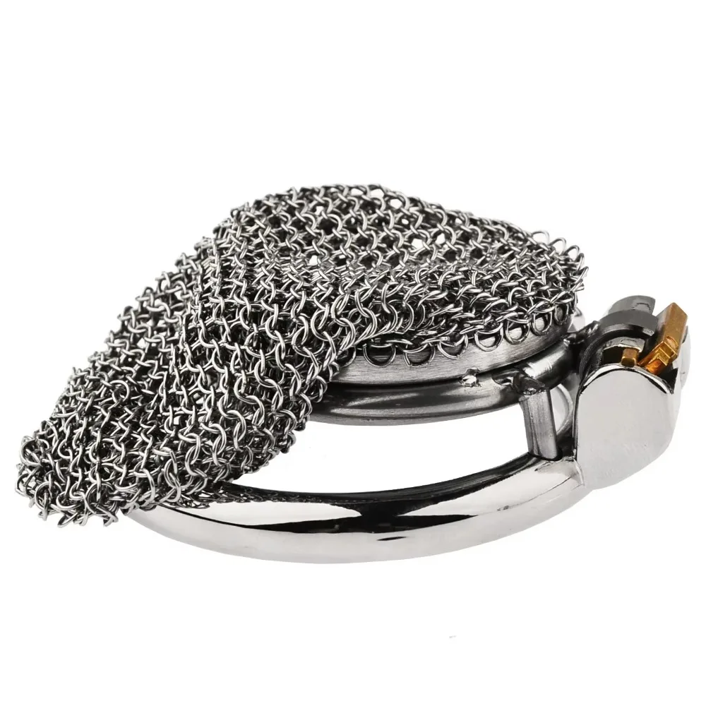 Stainless Steel Mesh Male Chastity Cage Smooth and Light Soft Armor Penis Urethral Lock Fetish Restrain Adult Sex Toys for Men