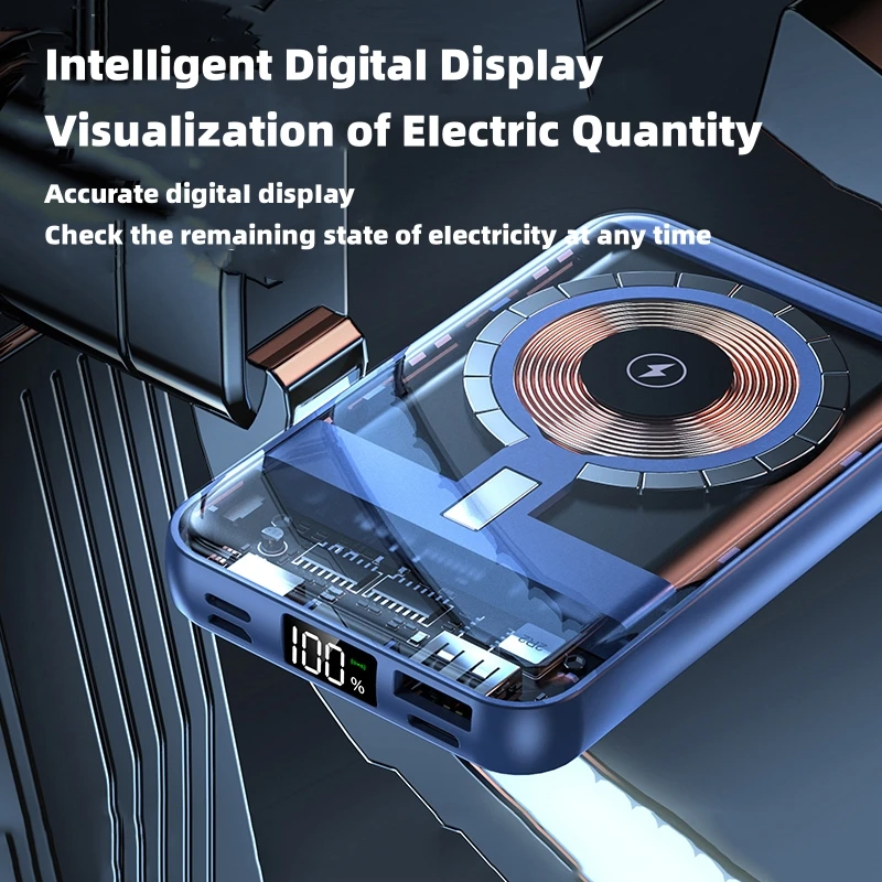 Magnetic Wireless Power Bank Mini Powerbank Phone External Auxiliary Spare Battery Pack Portable Charger For iPhone 15 14 13 12