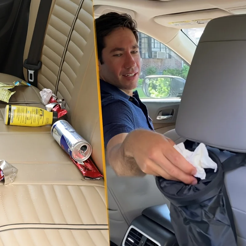 Car Storage Bags Seat Back Trash Hanging Litter Bag Garbage Storage Rubbish Container Oxford Cloth Car Aste Bins Cleaning Tools